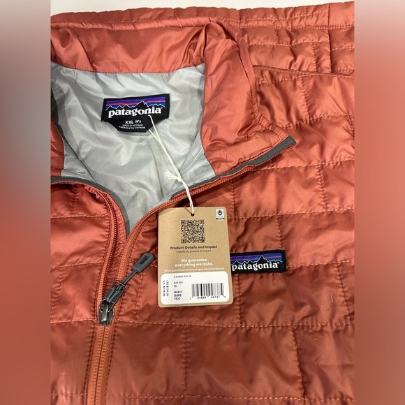 Patagonia Women’s XXL Nano Puff Jacket Burl Red Orange NWT Puffer Puffy - Picture 4 of 8